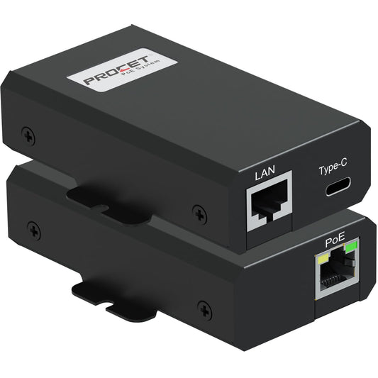 PROCET Gigabit PoE to USB C Splitter 25W Type C with RJ45 Ethernet Connectivity Adapter for eero 6/7, Wireless AP, Tablet, iPad, Google TV, KVM