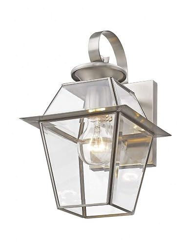 Livex Lighting 2181-91 Westover 1 Light BN Outdoor Wall Lantern, Brushed Nickel