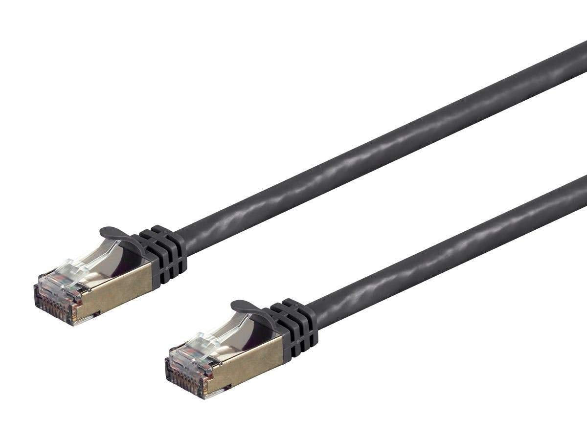 Monoprice Cat7 Ethernet Patch Cable - Flexboot RJ45, Stranded, 600Mhz, S/FTP, CMX, 26AWG, 50 Feet, Blue - Entegrade Series