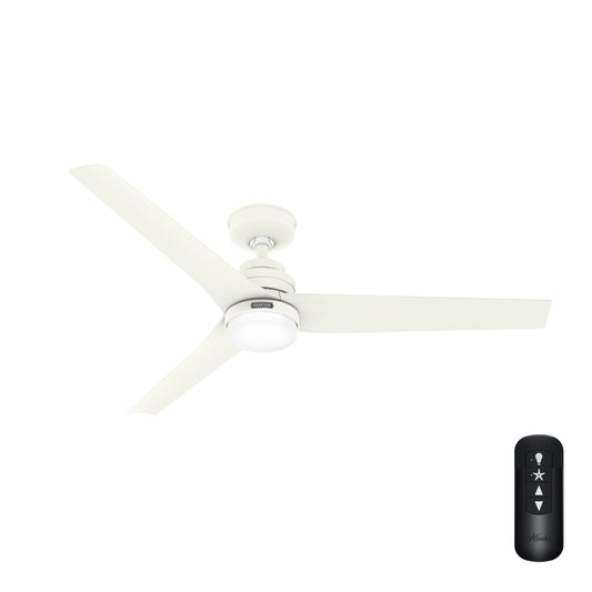 Hunter Fan 52 inch Indoor/Outdoor Matte White Ceiling Fan with Light Kit for Bedroom, Living Room, Dining Room, Kitchen, Office, Patio, CC5C25C63