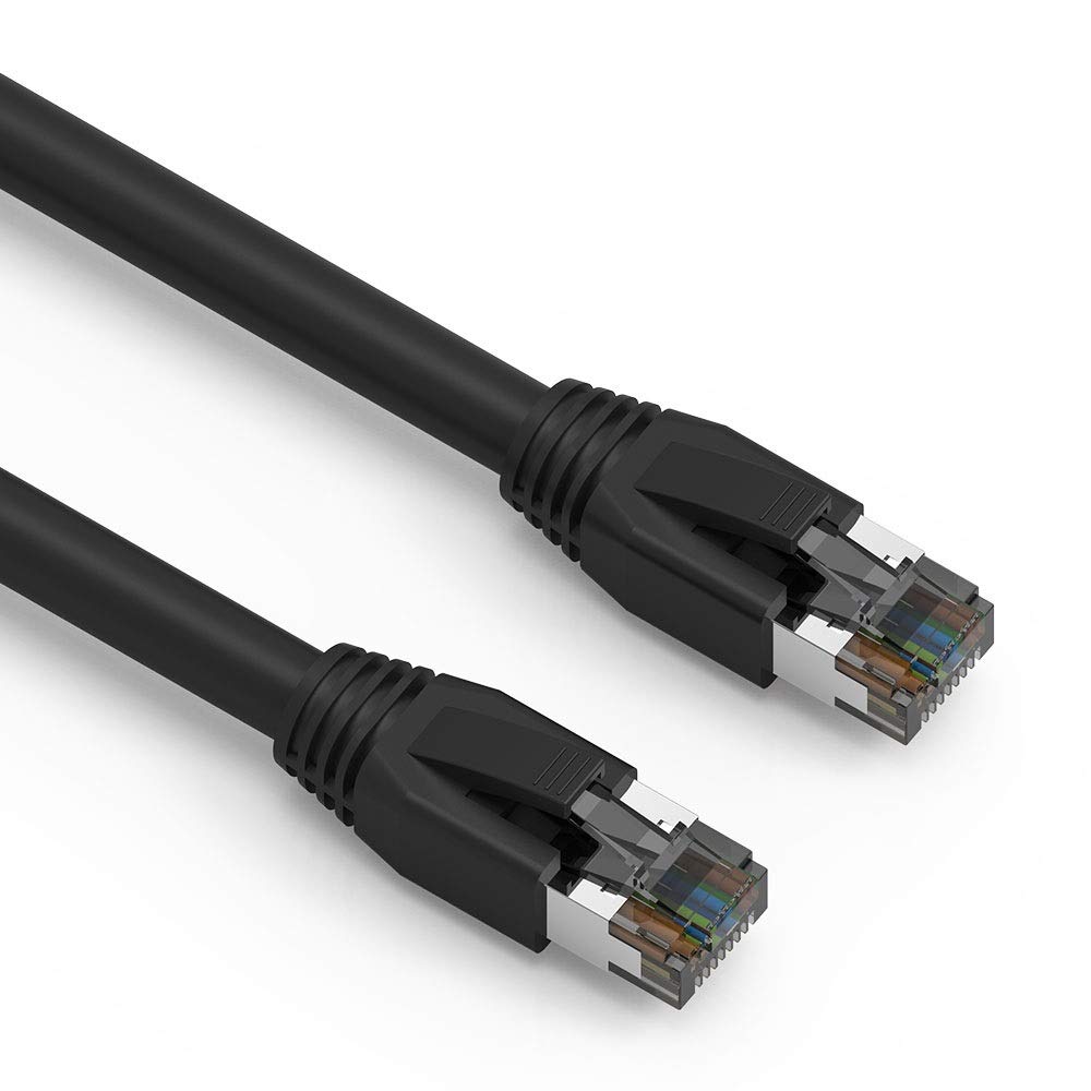Nippon Labs Cat8 RJ45 25FT Ethernet Patch Internet Network LAN Cable, Indoor/Outdoor, 24AWG Shielded Weatherproof S/FTP for Router, PS4, PS5, Xbox