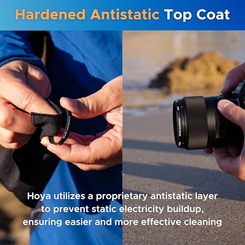 Hoya EVO Antistatic 77mm UV Filter - Camera Filters with 16-Layer SMC Coating, 3mm Thick, Optical Glass for Superior Resolution - Dust, Stain