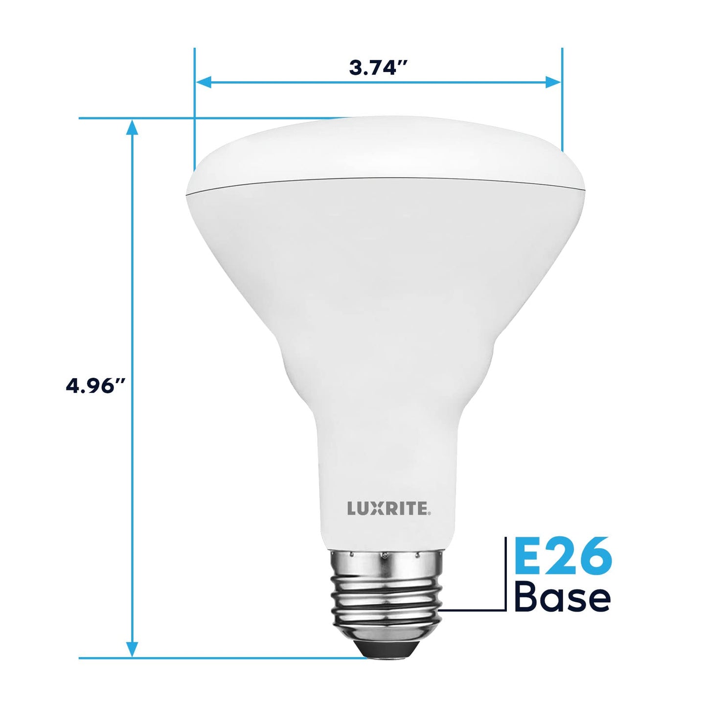 LUXRITE BR30 LED Light Bulb, 8.5W (65W Equivalent), 5000K Bright White
