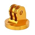 NovelGoal Mini Tripod Mount Adapter 1/4" Aluminium Alloy Base Compatible with GoPro Sports Action Camera Accessories (Golden)