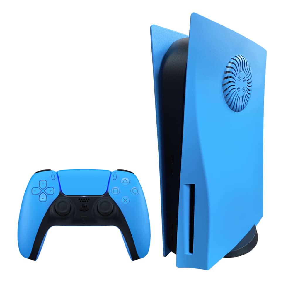 Wedorat Plate for ps5 Faceplate Starlight Blue Case Cover Replacement Plate for PS5 Disc Edition Hard Shell Faceplate Skin Plates Case Cover ABS Side