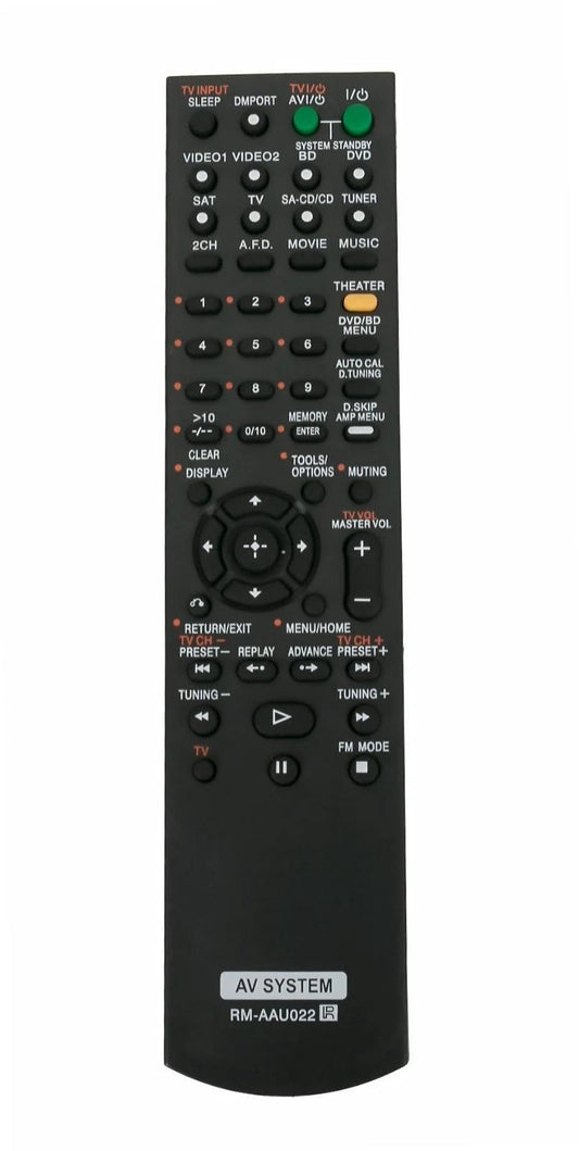 RM-AAU022 Replacement Remote Control for Sony Home Theater AV System in Living Rooms or Rooms, No Programming or Pairing Needed, Replace Remote