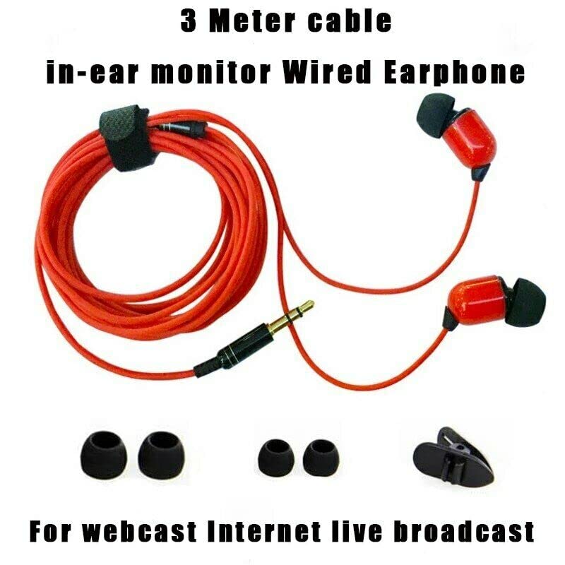 VizGiz 3 Pack 10FT Earbuds 3.5mm Stereo 3 Pole Headset Earphones 3 Meter Long Extension Wired Cord Cable Earphone Monitor in-Ear Headphone for Live…