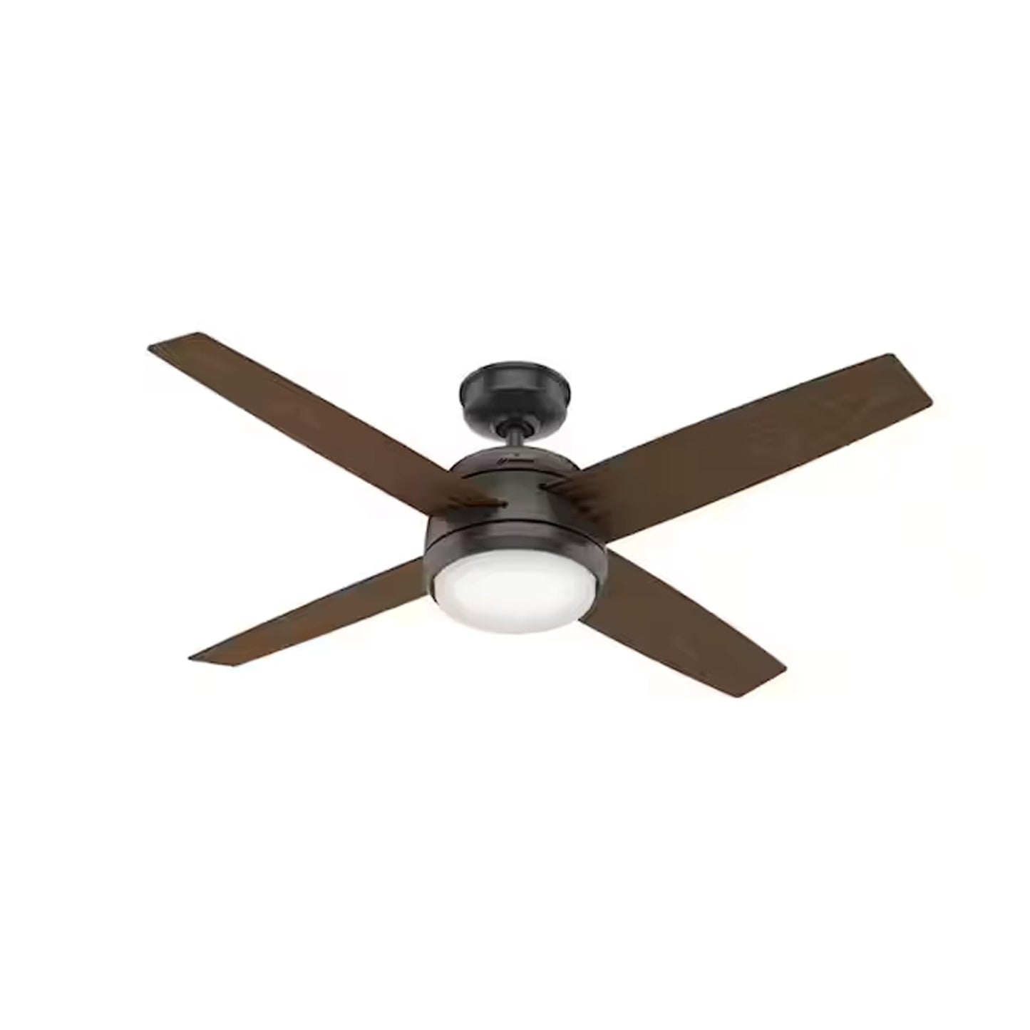 Hunter Fan 52 inch Ceiling Fan with Light, Outdoor or Indoor Noble Bronze Ceiling Fan for Porch, Living Room, Office, Kitchen, Garage, 4 Blades