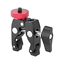 Kayulin Crab Clamp Holder with 1/4" Screw Adapter for Studio Flash Light Camera Tripod (Black)