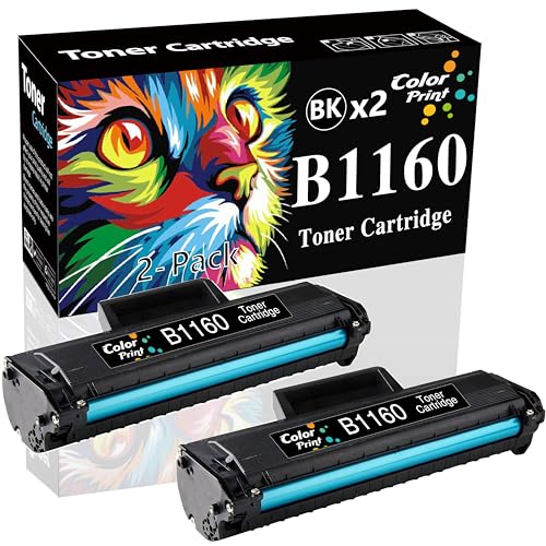 2-Pack of Black ColorPrint Compatible B1160 Toner Cartridge Replacement for Dell B1160W B1163w 1160 YK1PM 331-7335 Work with B1165nfw HF44N HF442 Mono
