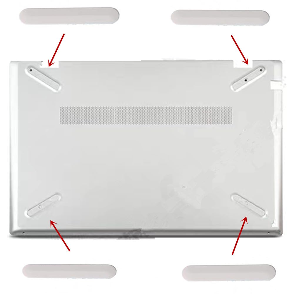 4PCS Bottom Case Rubber Feet Strip Replacement for HP Pavilion 15-CS 15-CW 14-CE Laptop Bottom Rear Cover Rubber Foot Strip Silver