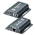 NKZKN HDMI Extender 400FT/120M with POC 1080P@60Hz 3D HDMI Repeater HDMI to RJ45 to HDMI Extender Converter by UTP Cat5e/6/7 OFC Cable with 5V Power