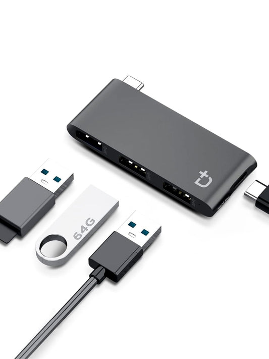 DockCase 4-in-1 USB-C Hub with Type C, USB 3.0, USB 2.0 for MacBook Pro, MacBook Air, iPad, iPhone, iPod