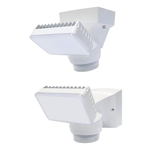 IQ America 16W LED Motion Sensor Motion Security Outdoor Flood Light,1600 Lumen,180° Sensor, Head tilts and Pans, Adjustable time, Hi-Lo Light Levels