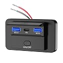 HAOQUOOU 12V USB Socket Panel Wall Mounted PD 3.0 30W and QC 3.0 18W Ports for Car, 12 Volt USB Cigarette Lighter Replacement Charger Socket Panel