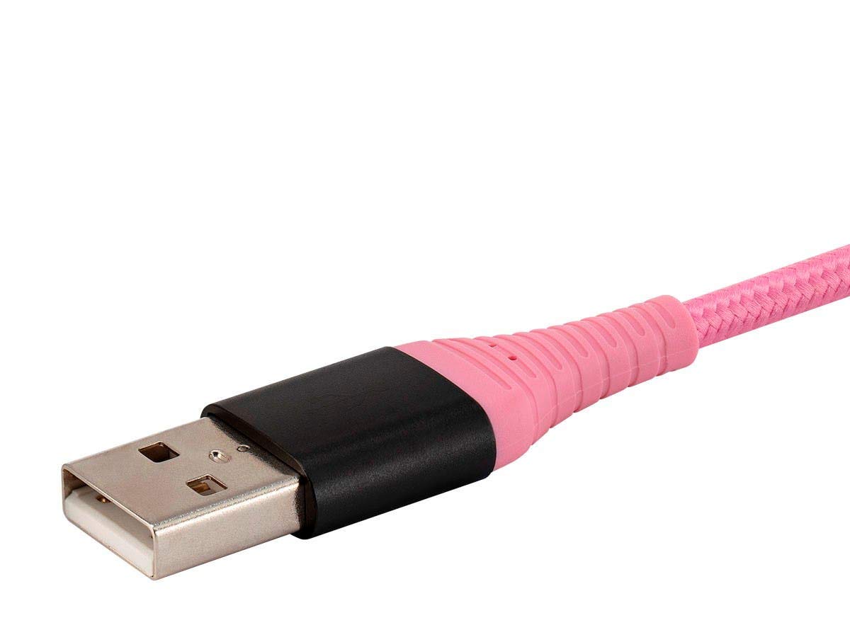 Monoprice Apple MFi Certified Lightning to USB Type-A Charge and Sync Cable - 6 Feet - Pink, Kevlar-Reinforced Nylon-Braid, Durable - AtlasFlex Series