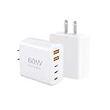 [2-Pack] 60W Multi-Port USB-C Fast Charging Module, 5-Port Wall Charger, Compatible with iPhone 17/16/15/14/13/Pro Max/Plus Series, iPad, Samsung