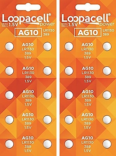 LOOPACELL AG10 LR1130 SR1130SW Alkaline Button Cell 100 Batteries
