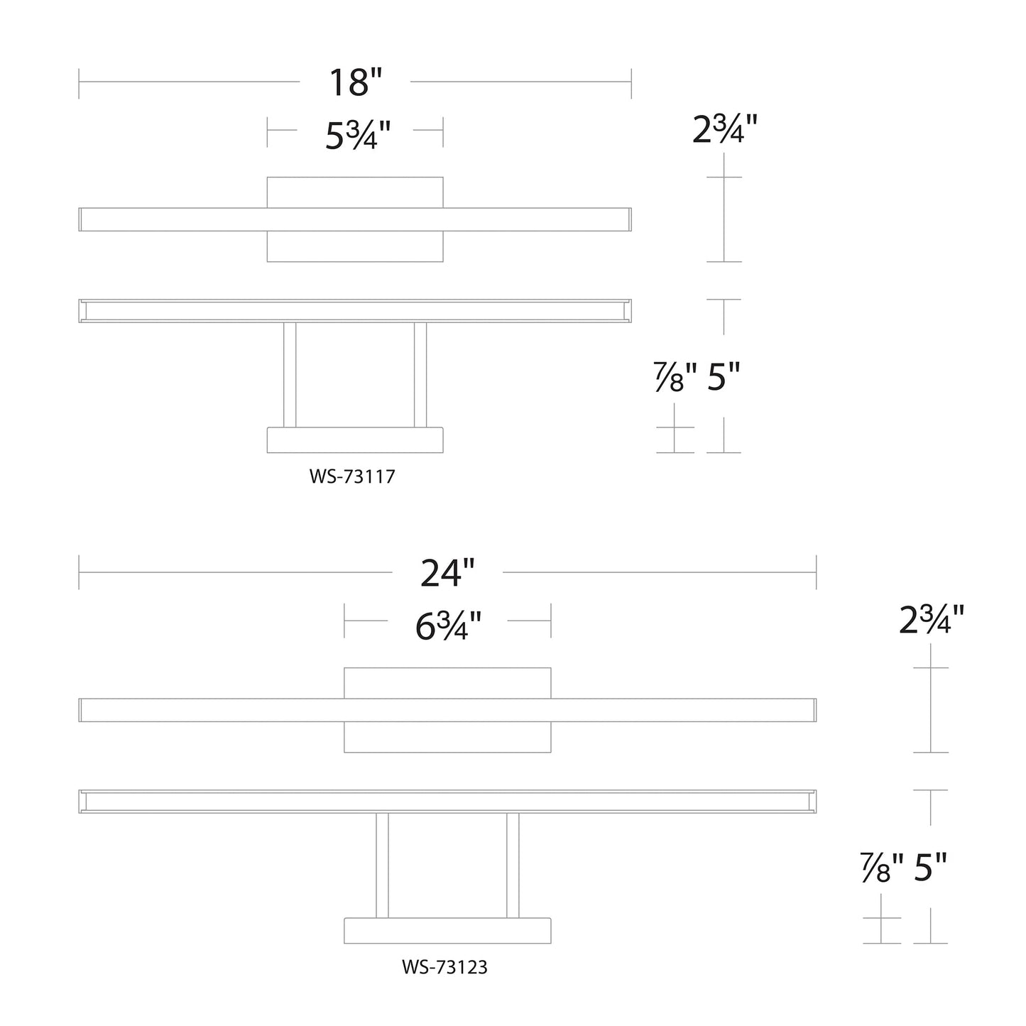 WAC Lighting dweLED, Parallax 18in LED Up or Down Bathroom Vanity or Wall Light 3-CCT 2700K-3000K-3500K Set to 3000K in Black