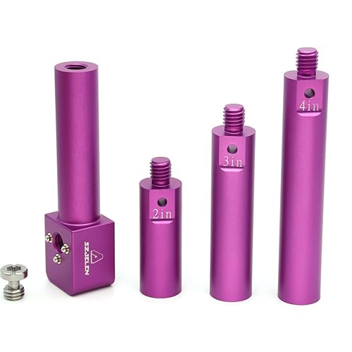 SZJELEN19mm Rod Mounting Bracket with 3/8 Screw and Anti Twist,4 Sections of Length to Match for Arri Red Sony Camera (Purple)
