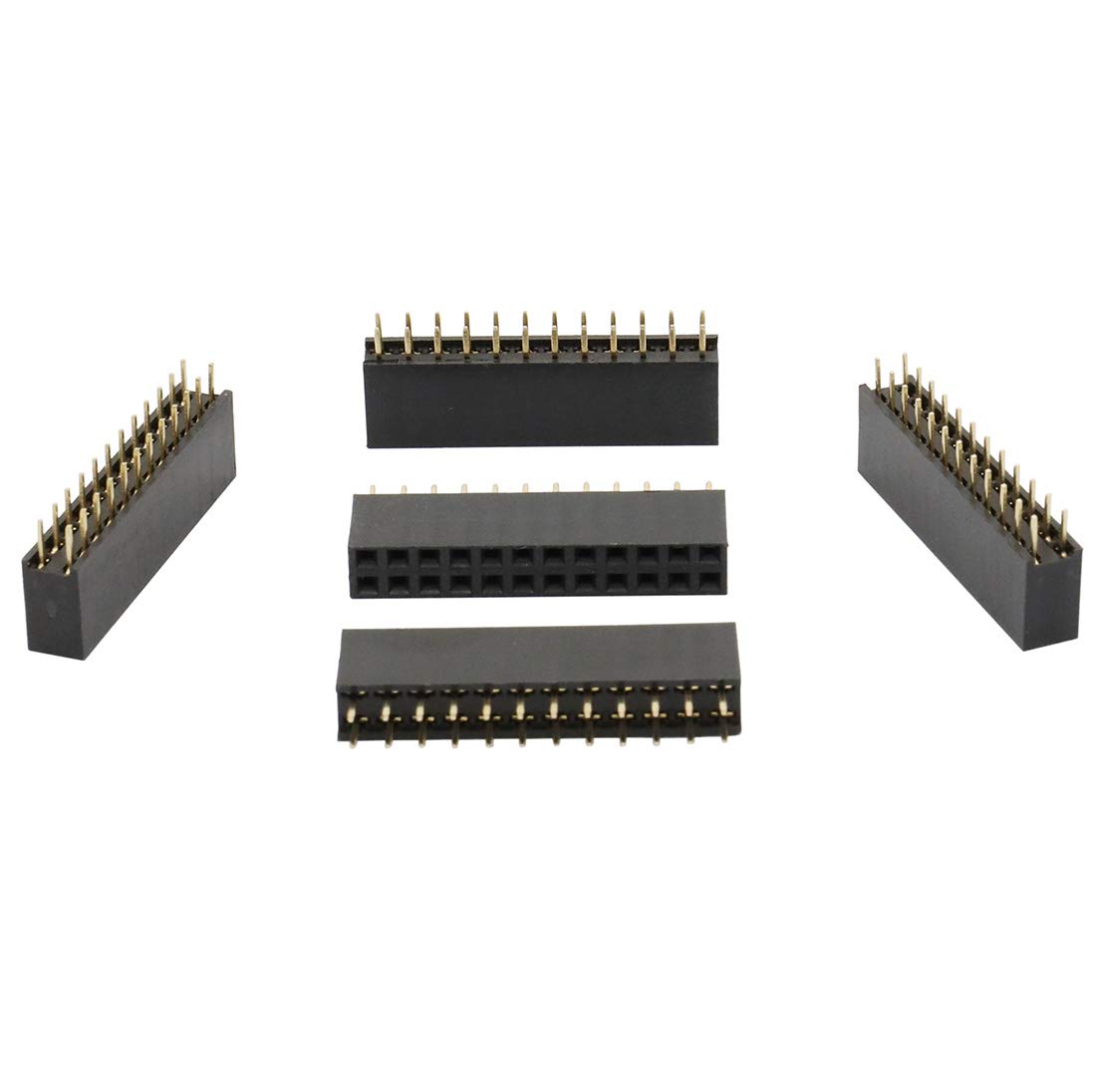 Didamx 90Pcs 2.54MM Straight Double Row Female Pin Header Socket Connector Strip for Arduino Prototype Shield