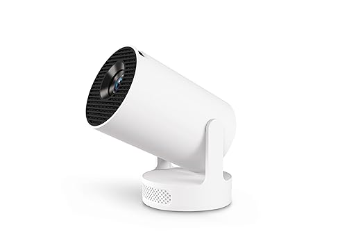 Portable Mini Projector with Ultra Short Throw, WiFi 6 & Bluetooth 5.4, 4K Support, Android 11 Smart Proyector with Built-in 4000+ Apps, Remote