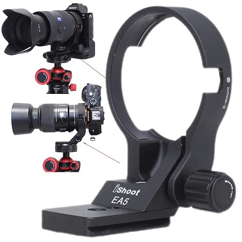 iShoot 66mm Lens Collar Tripod Mount Ring Compatible with Sony LA-EA5 Mount Converter Adapter Ring, Lens Support Holder Bracket Bottom is Arca-Swiss