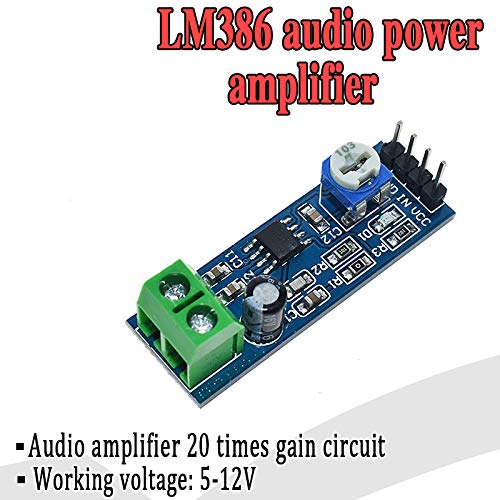 QEBIDUM 6pcs Audio Power Amplifier Module, Amplifier Board, Mini LM386 200 Times Gain 10K Solo Mono AMP Circuit Mini Guitar AMPS 200 Times 5V-12V