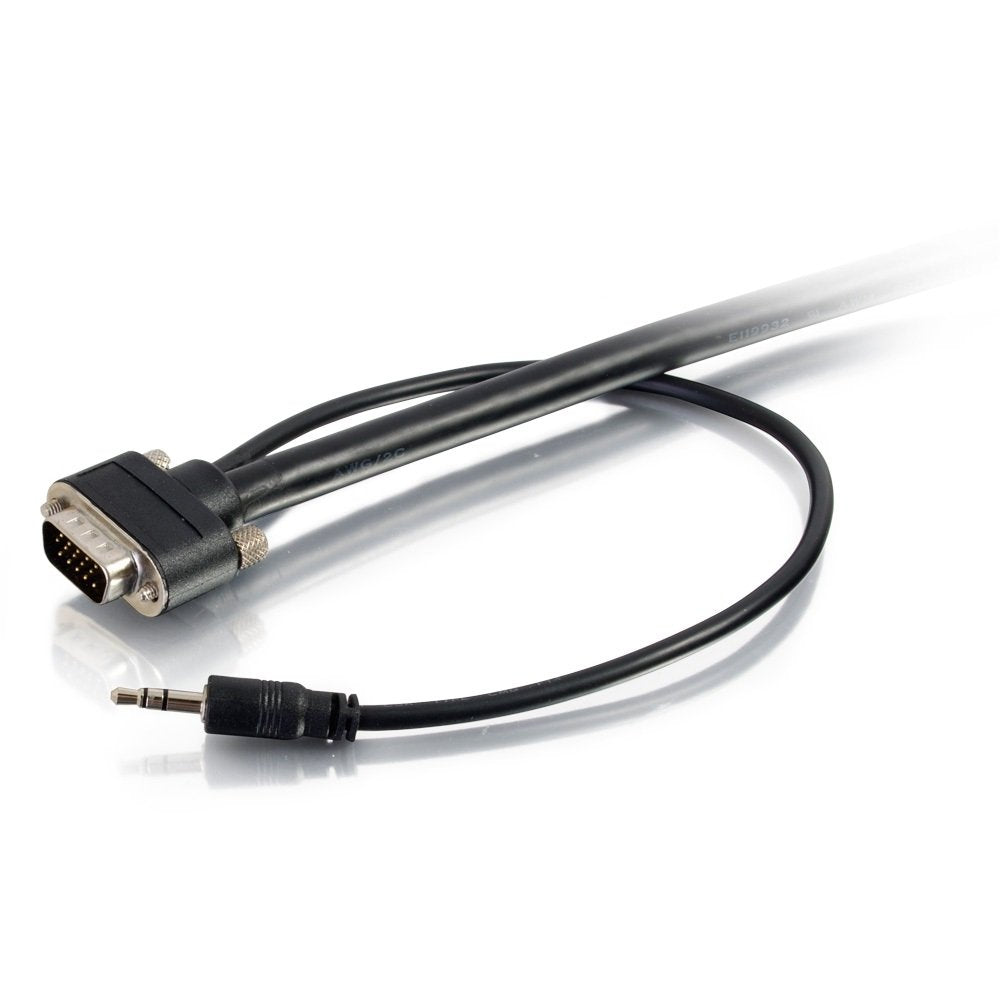 C2G Legrand In-Wall A/V Cable, 25 Foot Audio Video Cable, Black 3.5MM Stereo Audio Video Cable, CMG-Rated Male to Male A/V Cable, 1 Count, C2G 50228