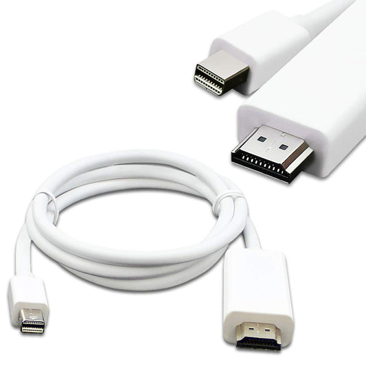 Harper Grove Mini DP to HDMI Cable, 3FT Mini Display Port Thunderbolt to HDMI Male Cable, White, for Toshiba Satellite Pro S500 Tecra M11 A11 S11