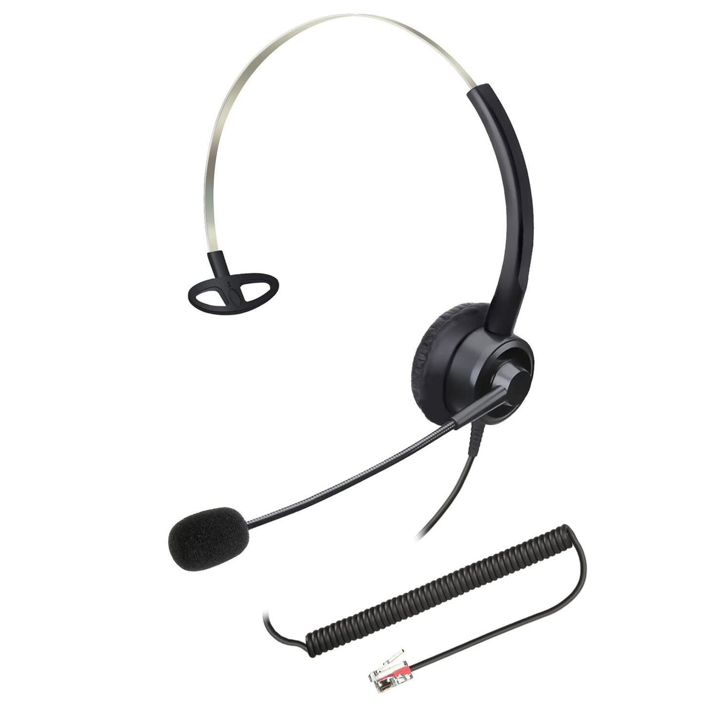 Callez Phone Headsets RJ9 with Noise Cancelling Microphone, Corded Office Telephone Headset Compatible with Polycom VVX201 VVX250 VVX350 VVX311 VVX310