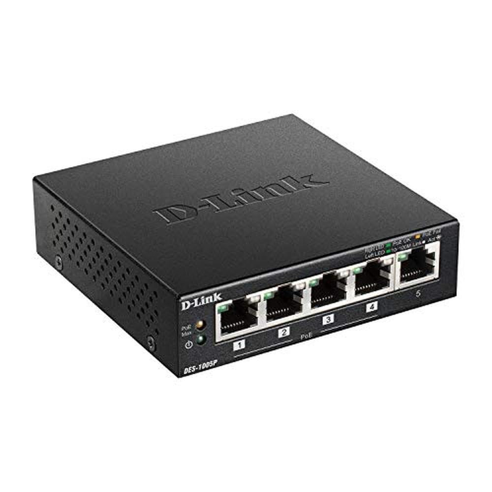 D-Link - Desktop Switch D-Link DES-1005P 4 x RJ45 1 x PoE
