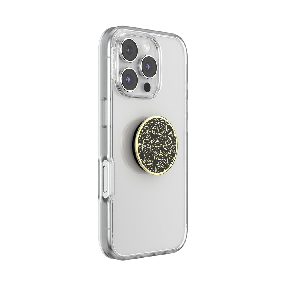 PopSockets Adhesive Phone Grip, Holder, Phone Stand, Flower - Enamel Monstera