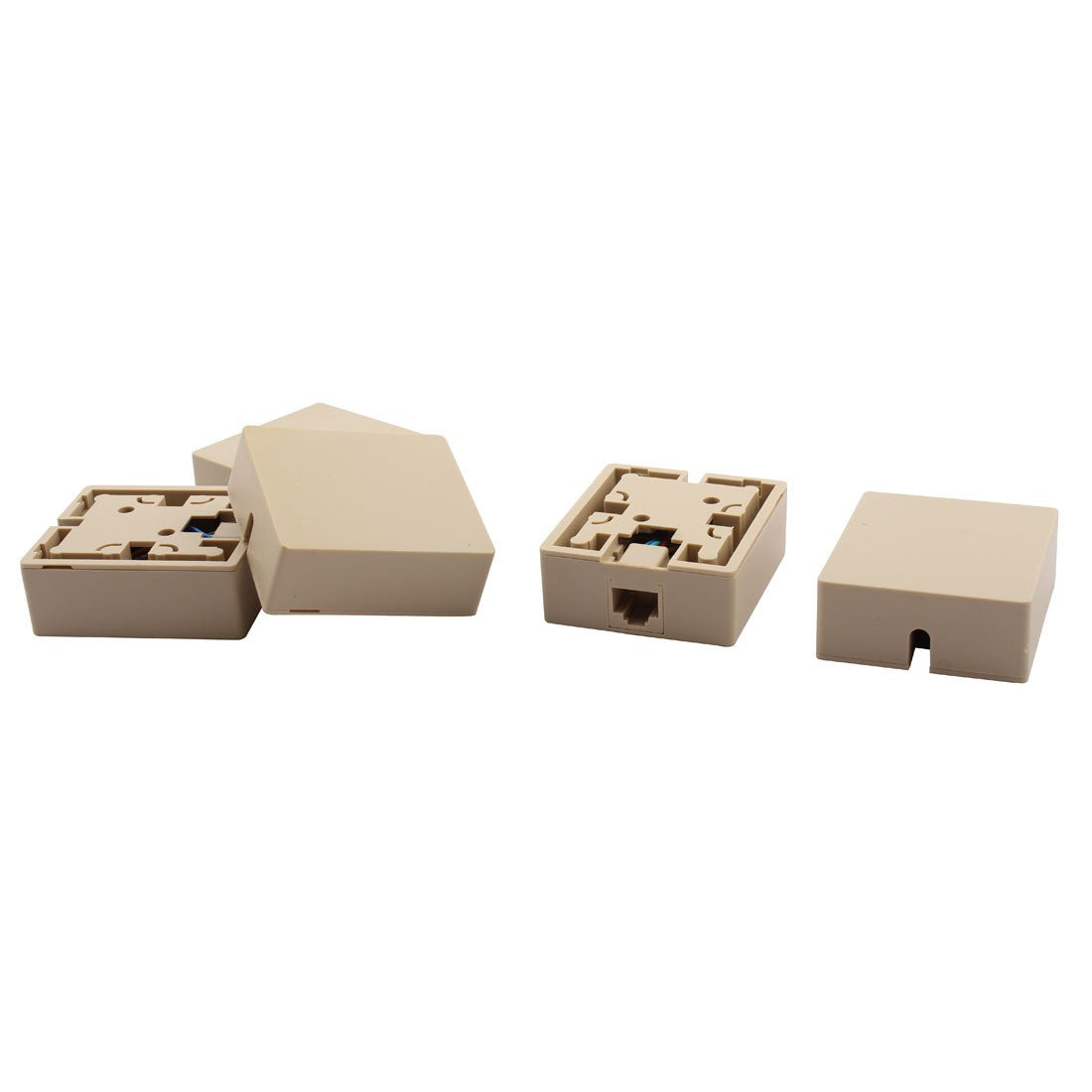 uxcell RJ45 8P8C Cat5 Ethernet Network Cable Wall Surface Mount Connector Box 5 Pcs