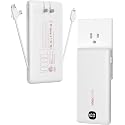 VEEKTOMX Portable Charger with Built in Cables 10000mAh, Power Bank for iPhone with Wall Plug, Travel Essential Fast Charging Slim USB C External