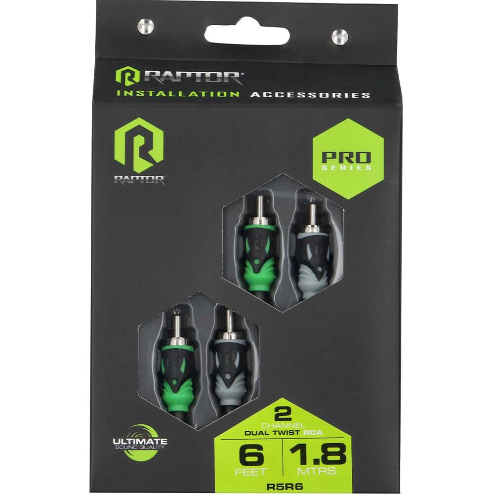 RAPTOR by METRA Electronics PRO Series 6FT 2-Channel Audio RCA Cable