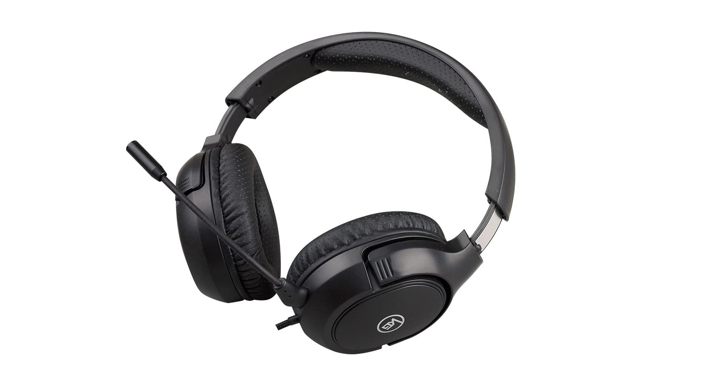 IOGEAR Kaliber UNIKOMM Universal Headset - 50mm Max Bass Drivers - 4-Way Swiveling Noise Isolating Earcups w/Memory Foam - Built-in Volume Control