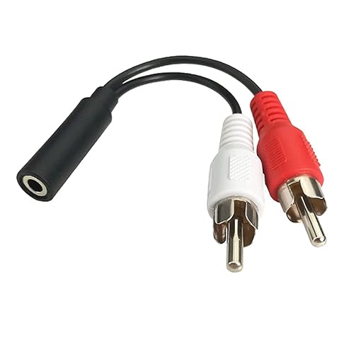 6 Inch 3.5mm Female to 2 RCA Male Stereo Audio Y Cable, Nickel Plated Adapter Compatible for TV,Smartphones, MP3, Tablets, Speakers,Home Theater, (6