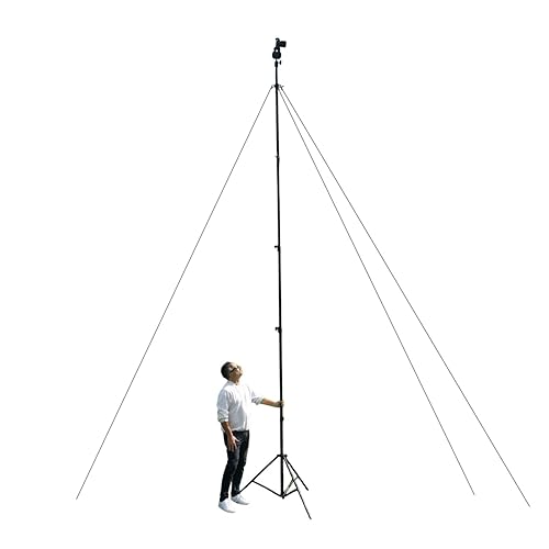 Glide Gear TST 20 Sky High 20' Tall Video Camera Tripod Stand - Air-Cushioned Telescoping Sections, Supports Up to 8 lbs - Ideal for Overhead Shots