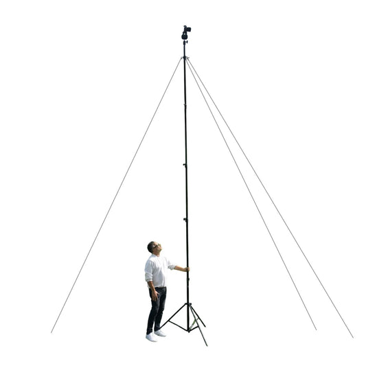 Glide Gear TST 20 Sky High 20' Tall Video Camera Tripod Stand - Air-Cushioned Telescoping Sections, Supports Up to 8 lbs - Ideal for Overhead Shots