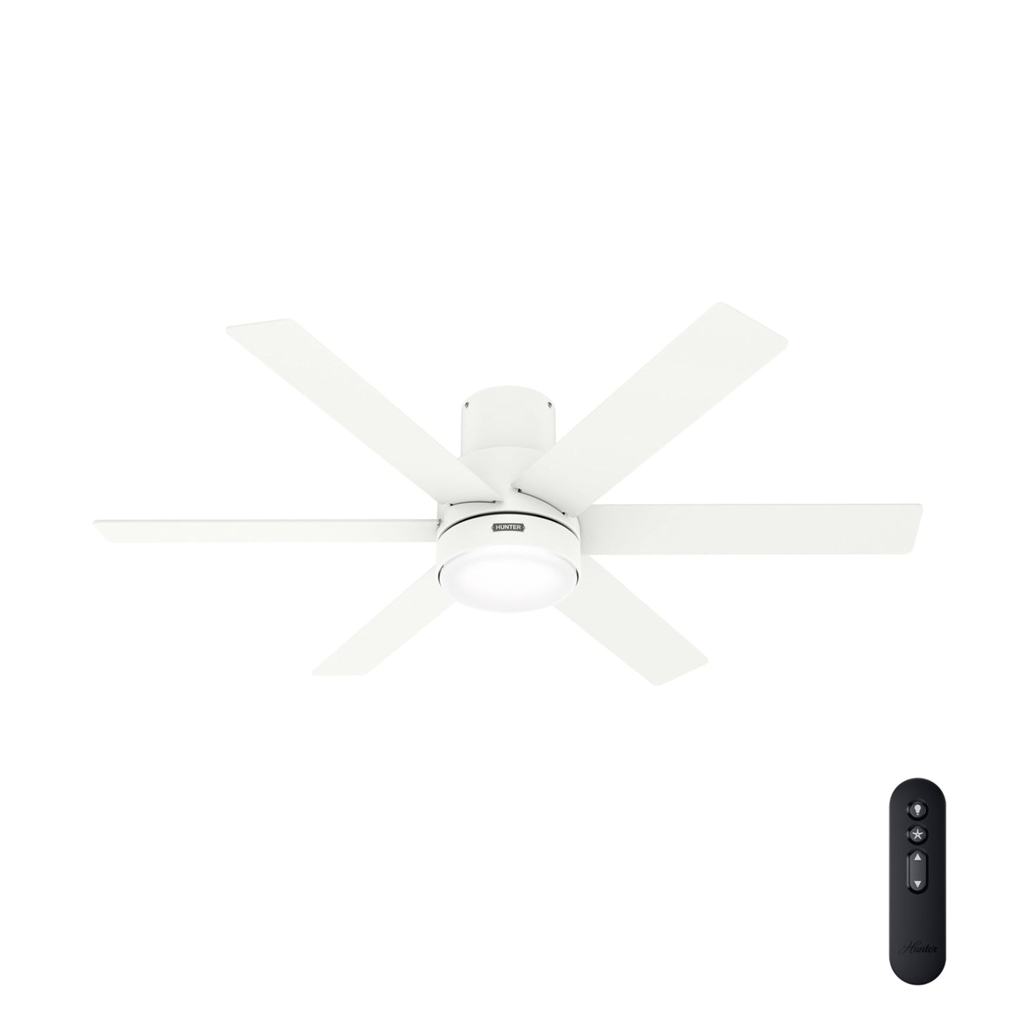 Hunter Fan 52 Inch Matte White Indoor Ceiling fan with LED Light and Remote Control for Bedroom, Living Room, Office, Basement, Kitchen, Dining Room