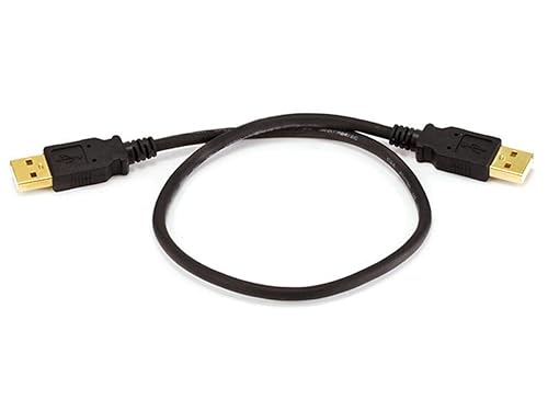 Monoprice USB 2.0 Cable - USB Type-A Male to USB Type-A Male, Gold Plated, 480 Mbps, 28/24AWG, 1.5 Feet, Black