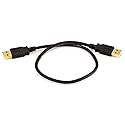 Monoprice USB 2.0 Cable - USB Type-A Male to USB Type-A Male, Gold Plated, 480 Mbps, 28/24AWG, 1.5 Feet, Black