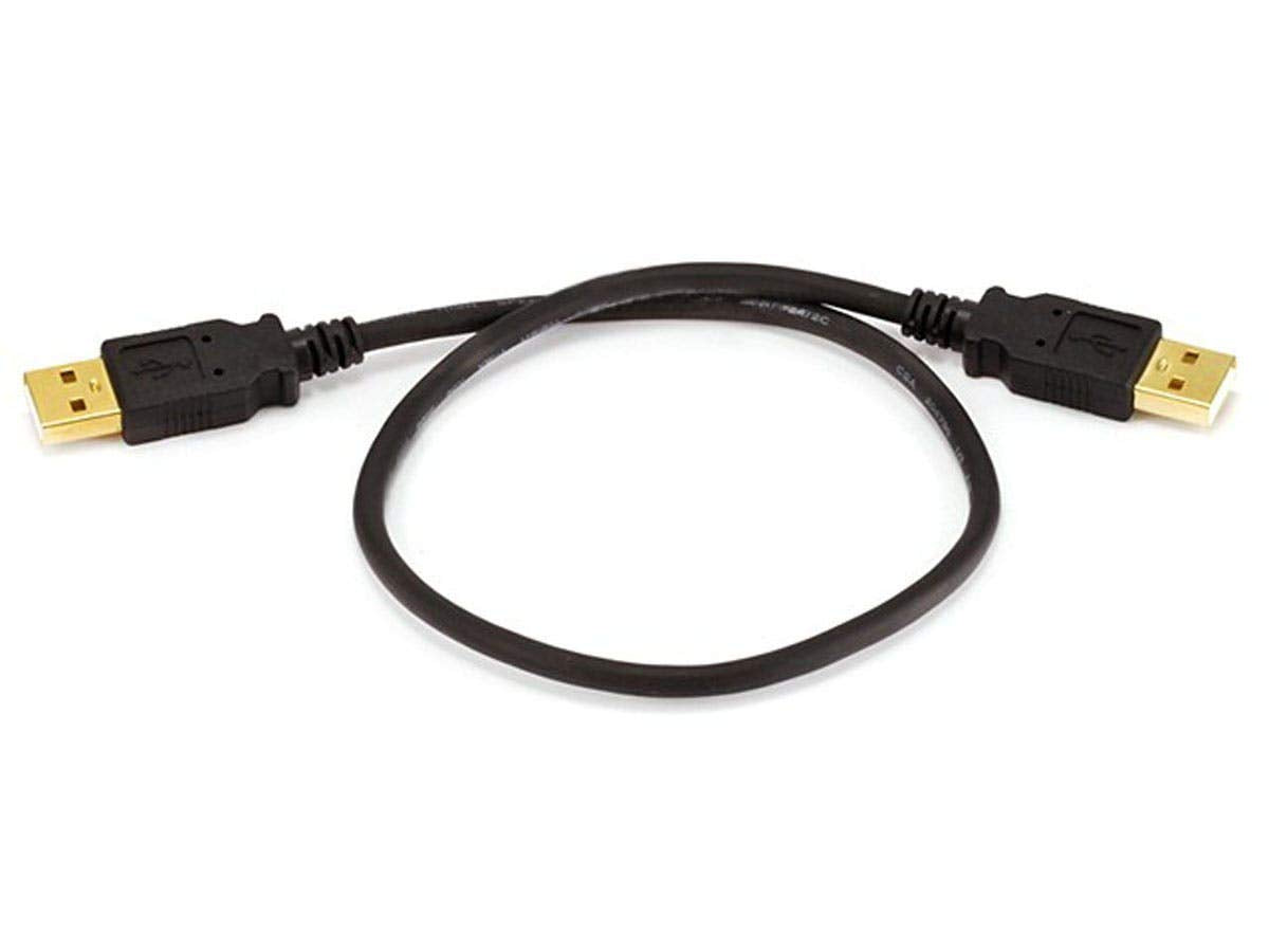 Monoprice USB 2.0 Cable - USB Type-A Male to USB Type-A Male, Gold Plated, 480 Mbps, 28/24AWG, 1.5 Feet, Black