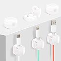 MAWFOZIN Magnetic Cable Clips Cord Organizer Holder, 6 Pack Adhesive Wire Holder Keeper Organizer USB Charging Cable Storage Holder for Home Office