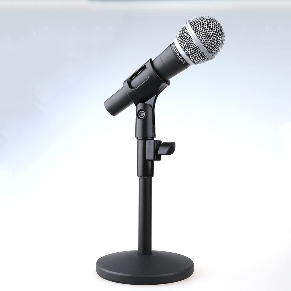 ZRAMO Desk Top Adjustable Stand for Retro Microphone Large Size Microphone, come with Two Clip (not Including any Mics)
