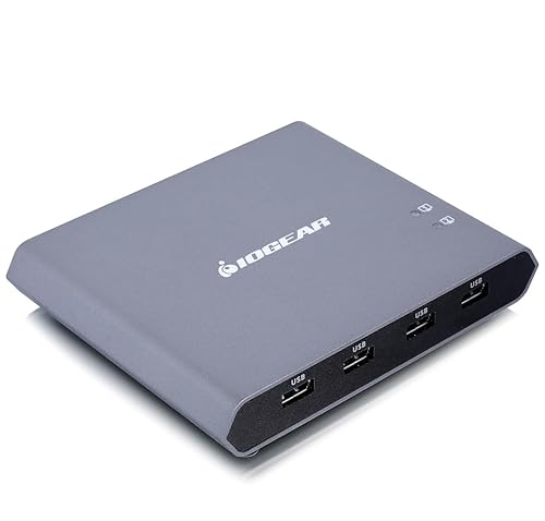 IOGEAR Access Pro Plus 2-Port USB-C KVM Switch 1 Monitor 2 Computers 4K 60Hz DisplayPort Output 4-Port USB Hub 100W Power Thunderbolt 3/4 Compatible