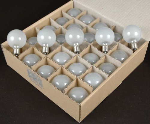 Novelty Lights Incandescent G50 Globe Replacement Bulbs, E17, 25 Pack