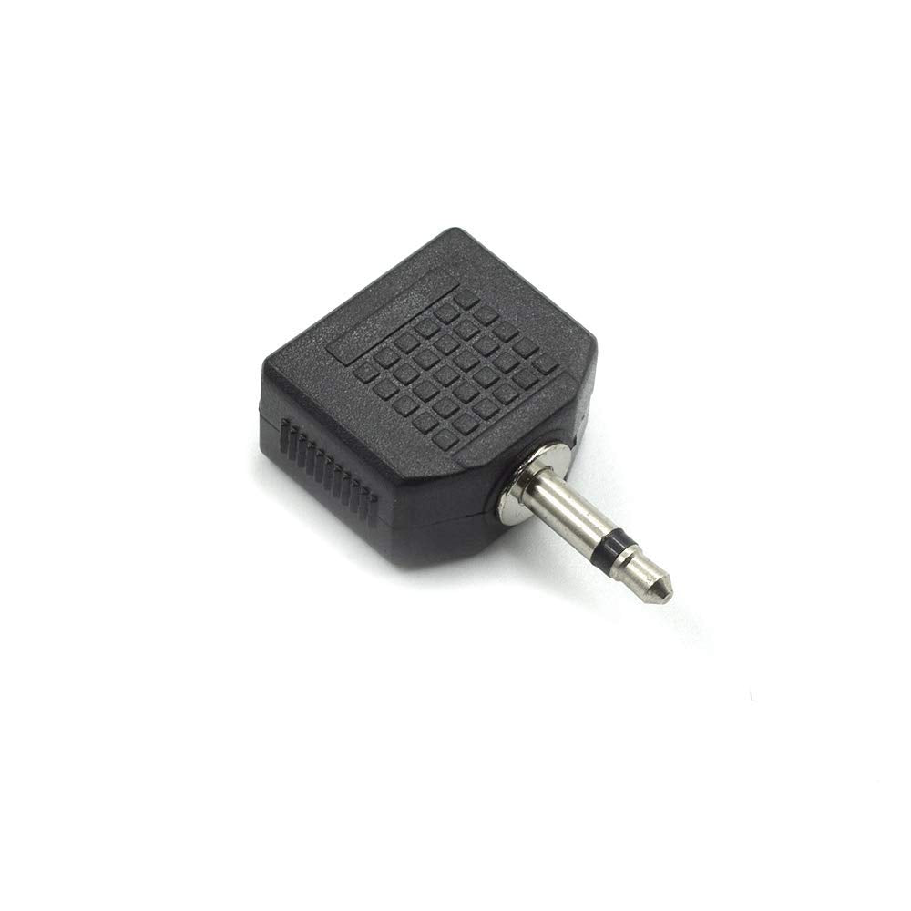 bnafes 3.5mm Mono Male to Dual 3.5mm Female Mono Audio Y Splitter Microphone Converter Headphone Adapter Connector - 6 Pcs
