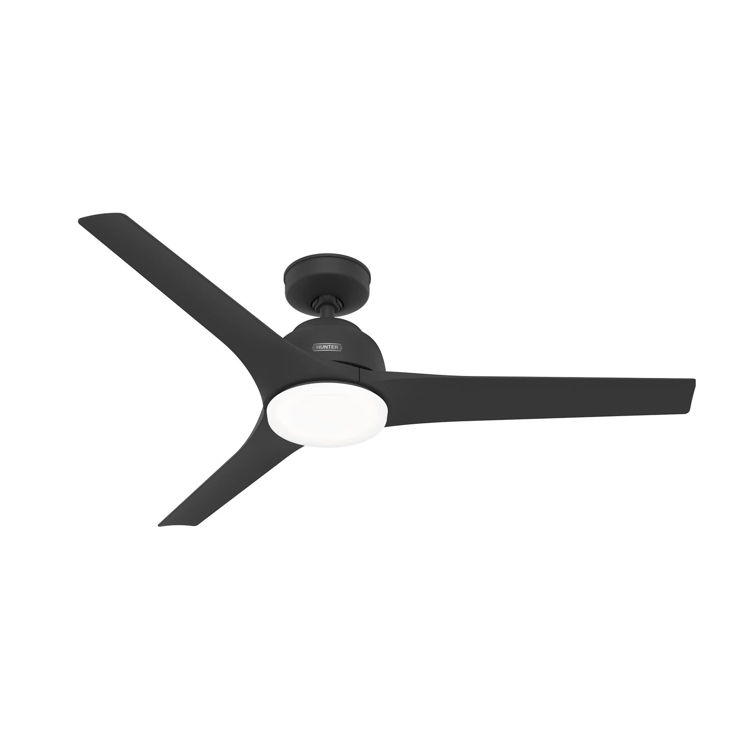 Hunter Fan 52 Inch Casual Matte Black Finish Outdoor Ceiling Fan with LED Light Kit (Renewed)